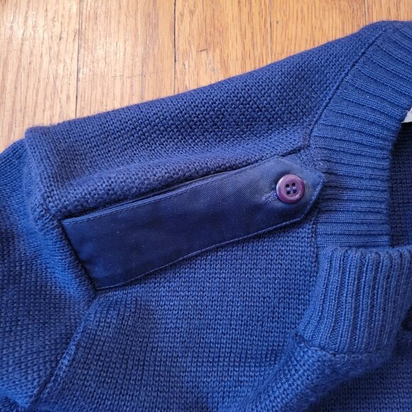 Military Equipment Corporation America 40R Wool Blue V Neck Sweater Button Epaul - Picture 6 of 7